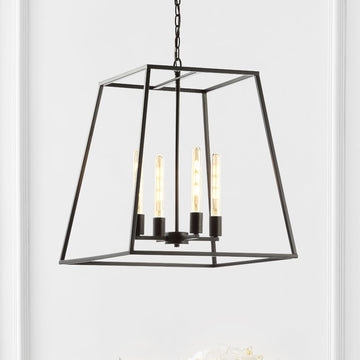 Hutson 21" Iron Modern Angled LED Chandelier - JONATHAN Y